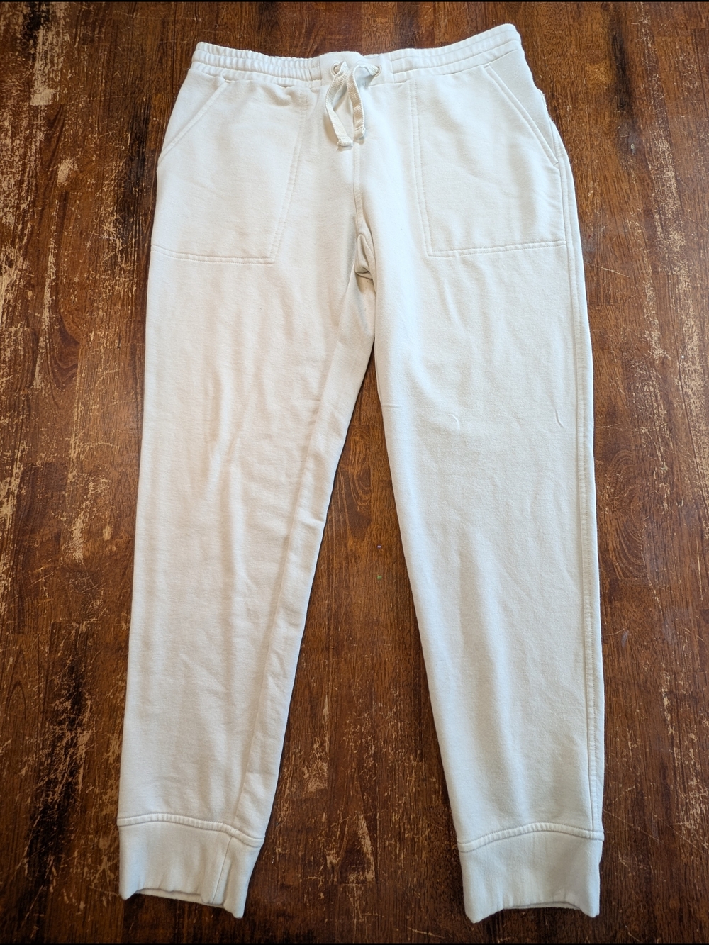 Quince SuperSoft Fleece Jogger Sweatpants Womens Medium Ivory Activewear Pant